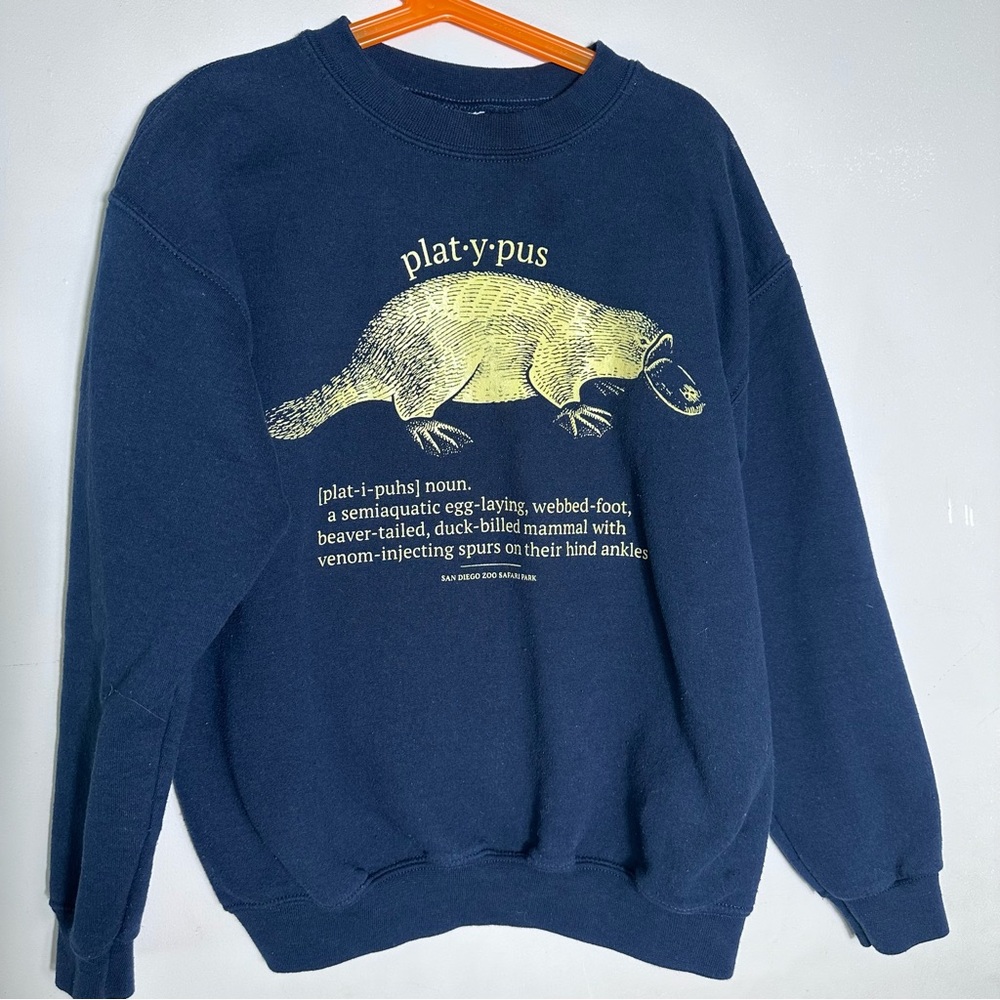 Platypus Navy Blue Sweatshirt- San Diego Zoo Safari Park
